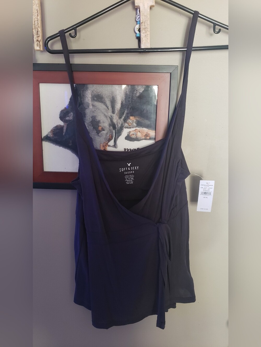 Black Wrap Tank Top - Women's